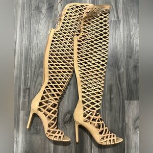 Vince Camuto Tan Caged Heeled Sandals
